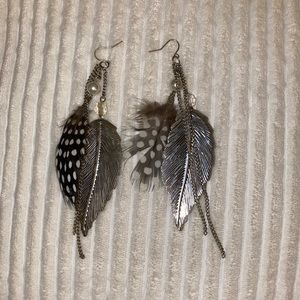 Silver Feather Earrings